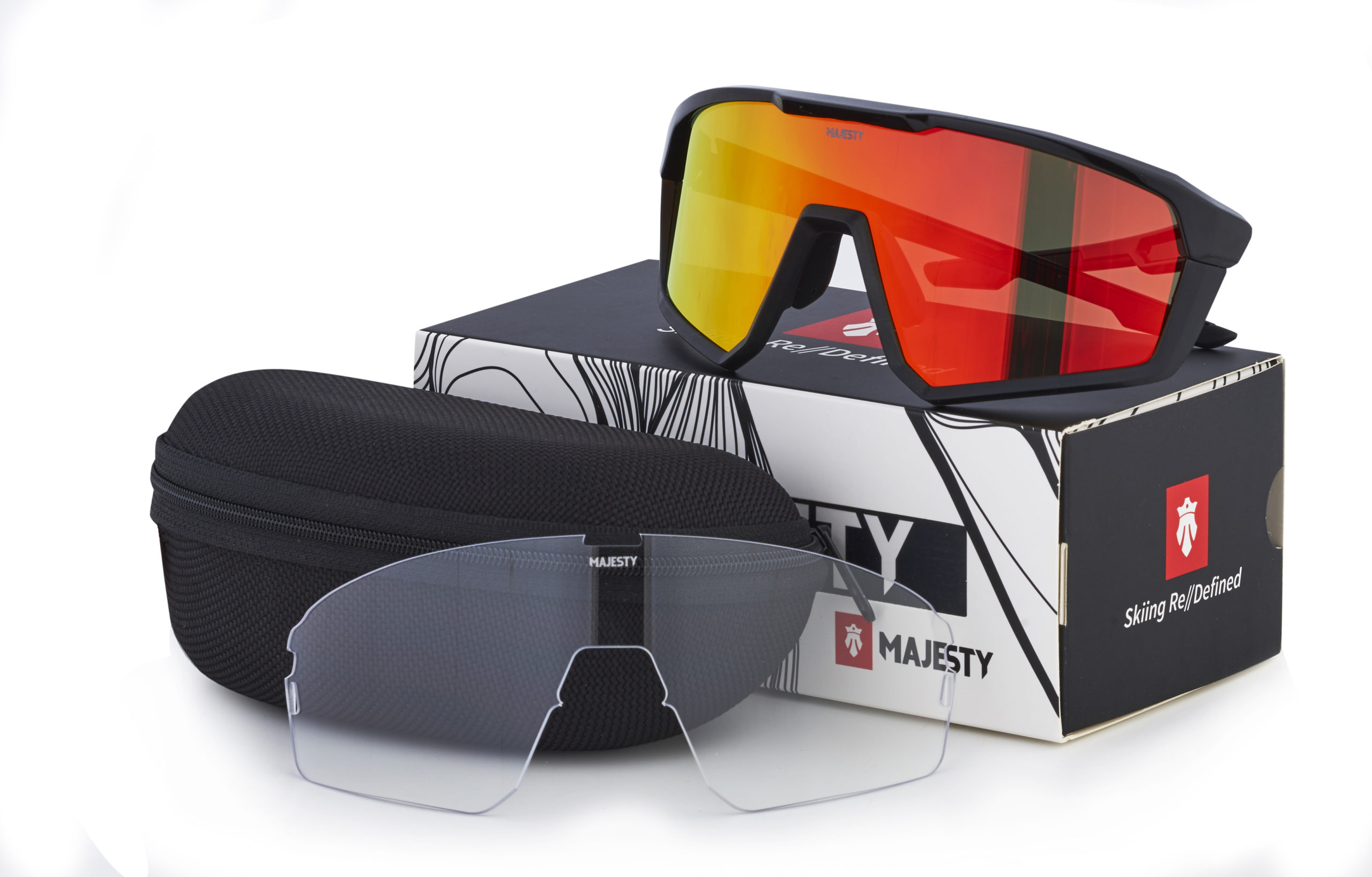 Majesty Pro Tour sort med red ruby linse + klar linse — bilde 4